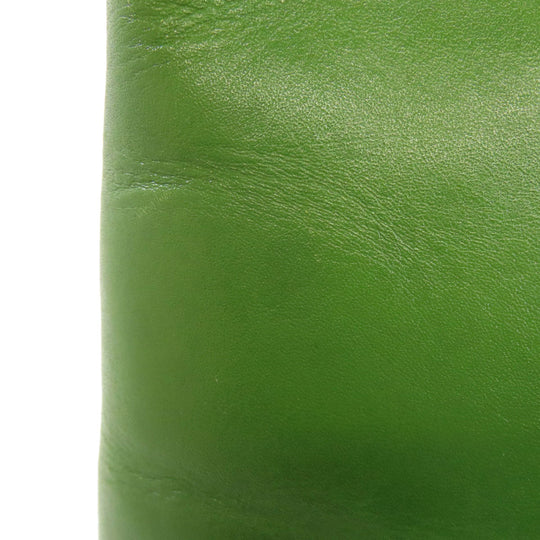 HIROFU Shoulder Bag leather green one belt 2WAY Women Used Authentic