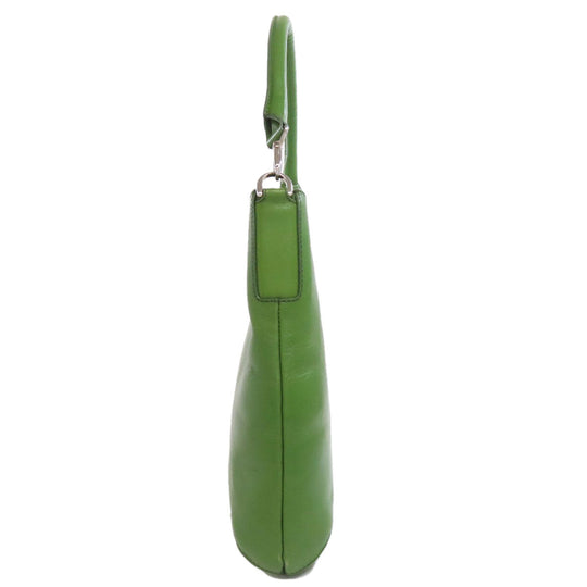 HIROFU Shoulder Bag leather green one belt 2WAY Women Used Authentic