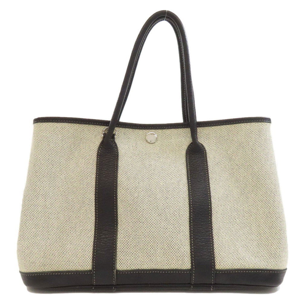HERMES Tote Bag Tower ash gray Garden party TPM Women Used Authentic