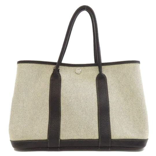 HERMES Tote Bag Tower ash gray Garden party TPM Women Used Authentic