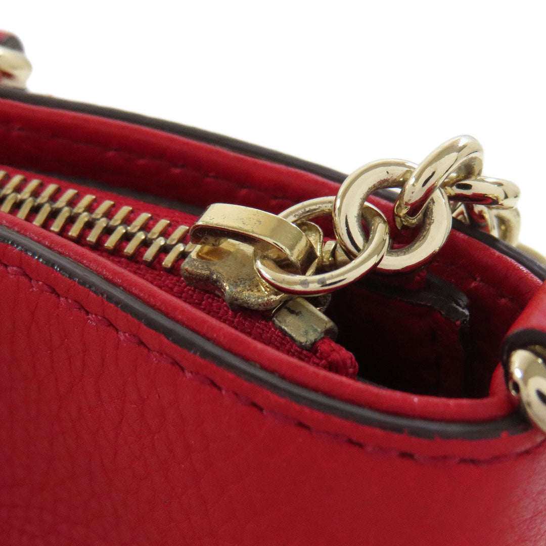 GUCCI Tote Bag 369176 leather Red Soho 2WAY Women Used Authentic