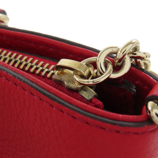 GUCCI Tote Bag 369176 leather Red Soho 2WAY Women Used Authentic
