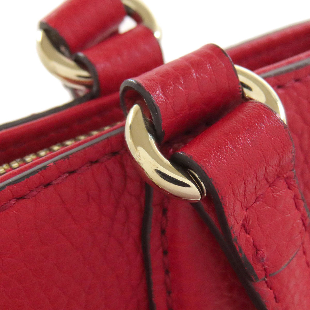 GUCCI Tote Bag 369176 leather Red Soho 2WAY Women Used Authentic