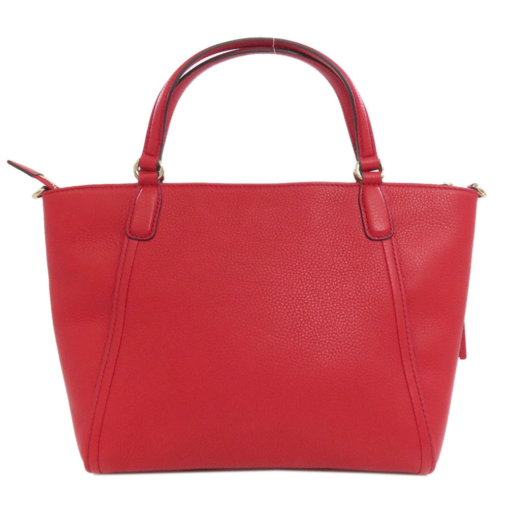 GUCCI Tote Bag 369176 leather Red Soho 2WAY Women Used Authentic