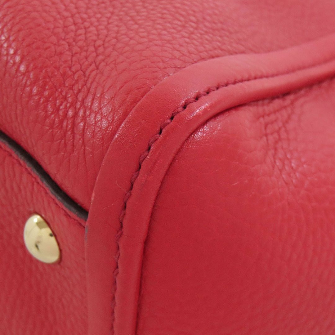 GUCCI Tote Bag 369176 leather Red Soho 2WAY Women Used Authentic