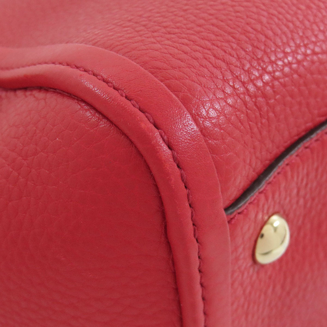 GUCCI Tote Bag 369176 leather Red Soho 2WAY Women Used Authentic