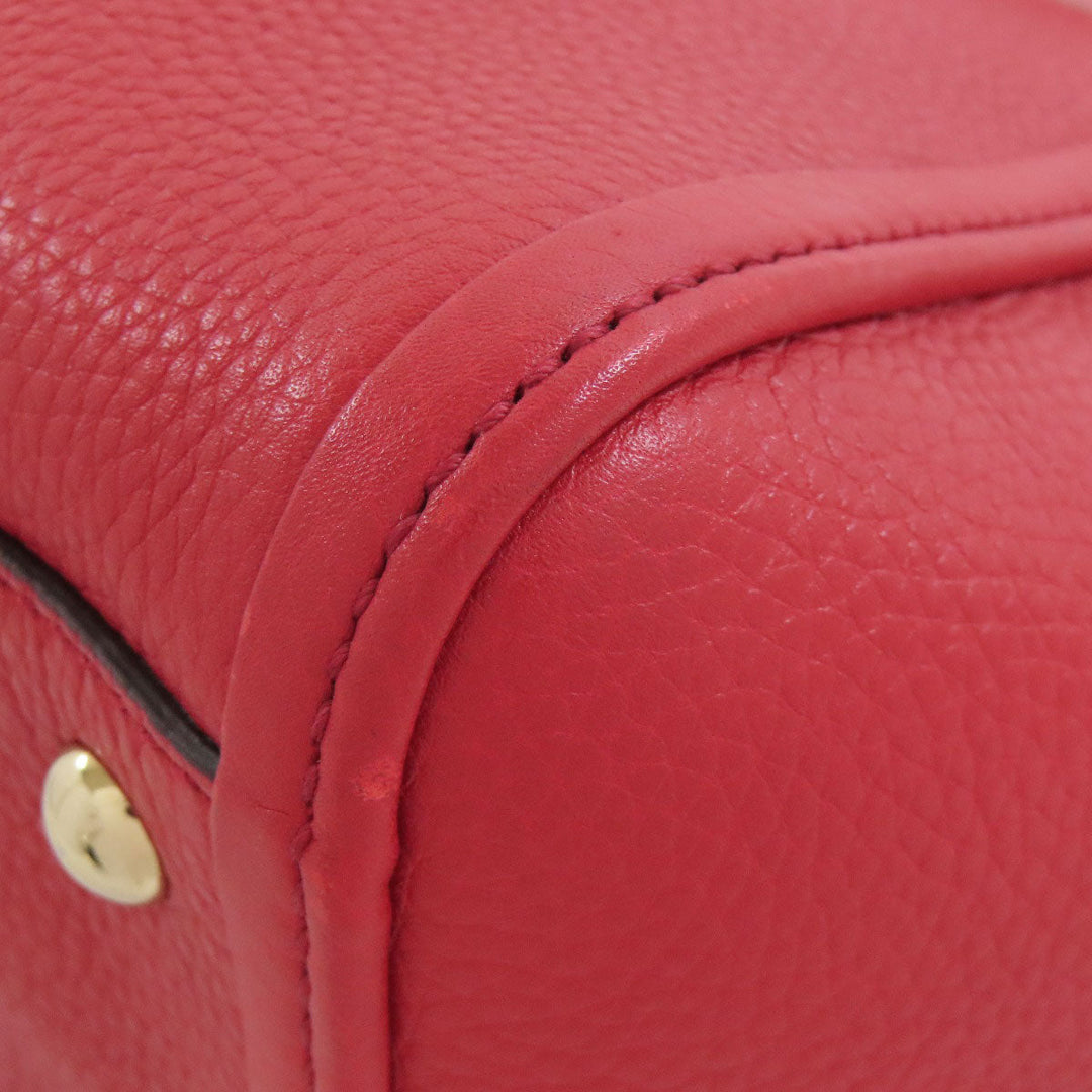 GUCCI Tote Bag 369176 leather Red Soho 2WAY Women Used Authentic
