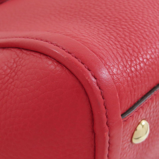 GUCCI Tote Bag 369176 leather Red Soho 2WAY Women Used Authentic