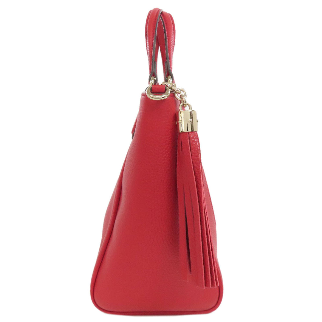 GUCCI Tote Bag 369176 leather Red Soho 2WAY Women Used Authentic