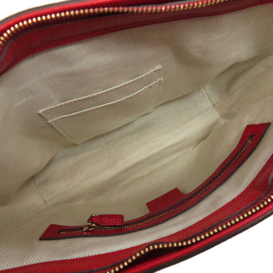 GUCCI Tote Bag 369176 leather Red Soho 2WAY Women Used Authentic