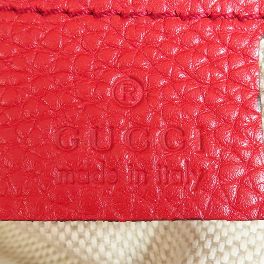 GUCCI Tote Bag 369176 leather Red Soho 2WAY Women Used Authentic