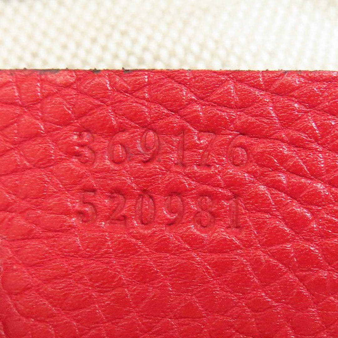 GUCCI Tote Bag 369176 leather Red Soho 2WAY Women Used Authentic