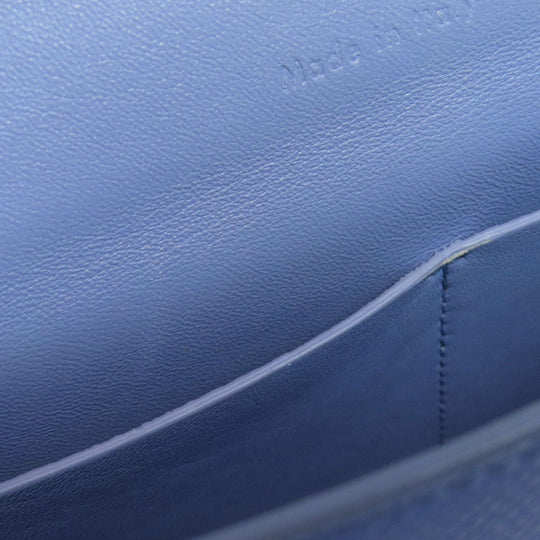 CELINE Shoulder Bag Calfskin Light blue logo