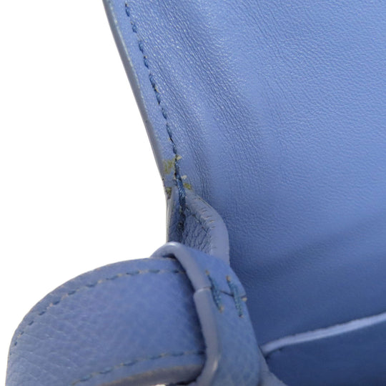CELINE Shoulder Bag Calfskin Light blue logo
