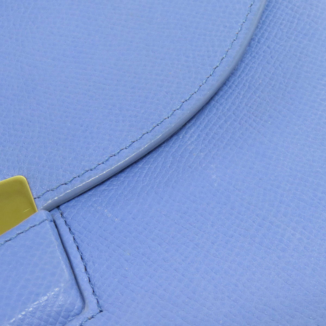 CELINE Shoulder Bag Calfskin Light blue logo