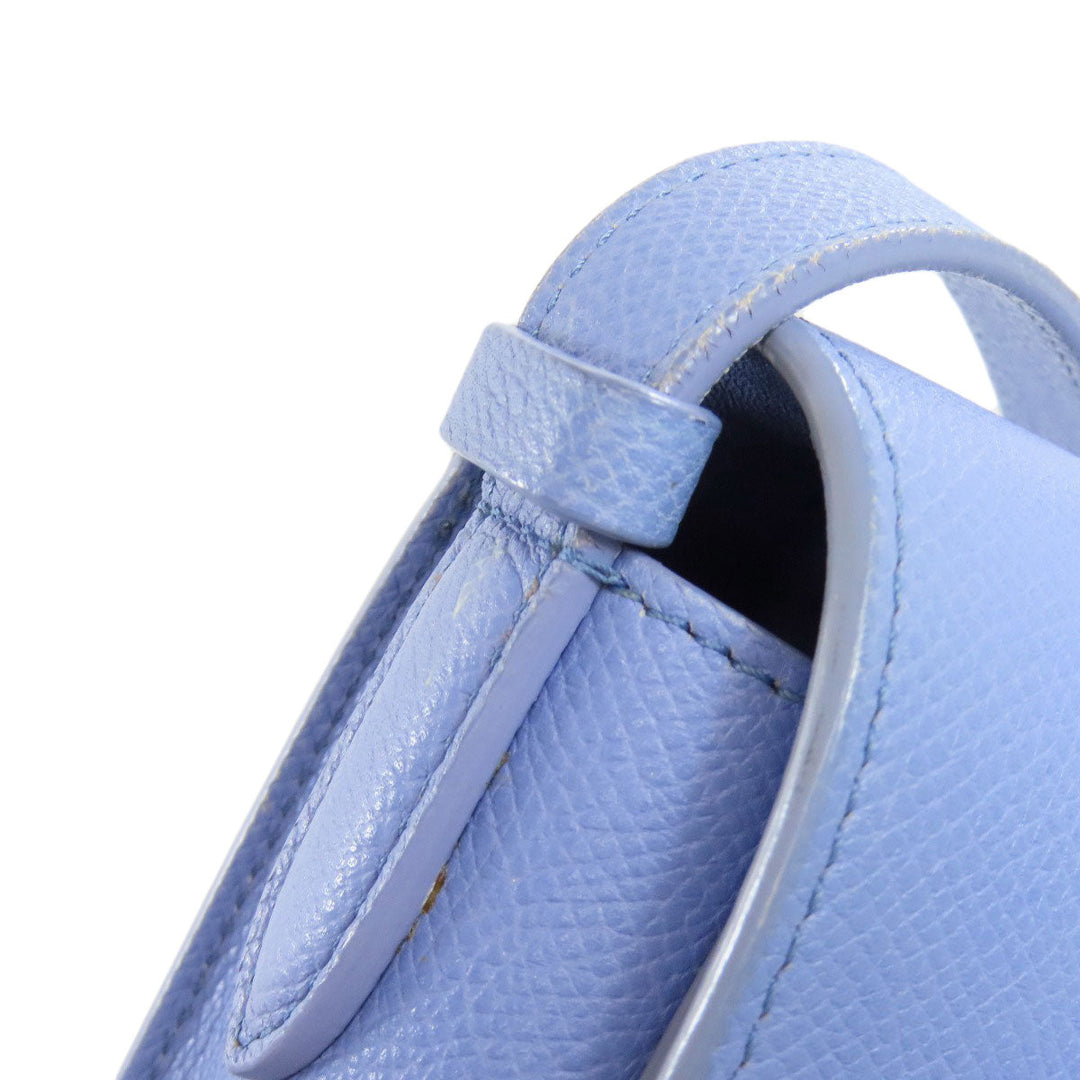 CELINE Shoulder Bag Calfskin Light blue logo