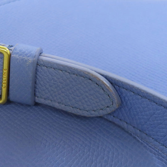 CELINE Shoulder Bag Calfskin Light blue logo