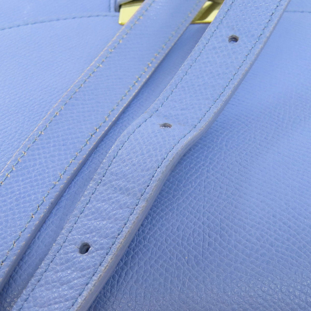 CELINE Shoulder Bag Calfskin Light blue logo