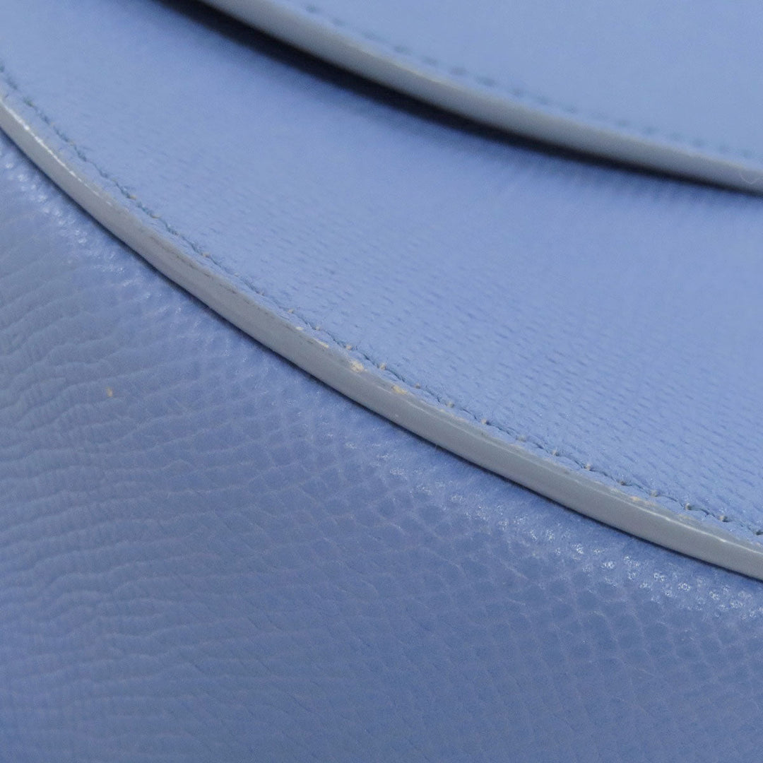 CELINE Shoulder Bag Calfskin Light blue logo