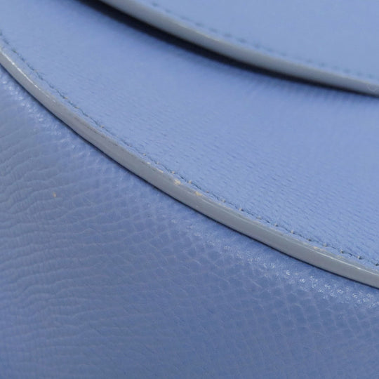 CELINE Shoulder Bag Calfskin Light blue logo