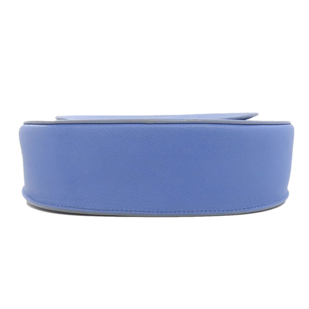 CELINE Shoulder Bag Calfskin Light blue logo