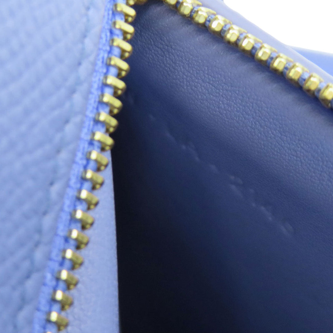 CELINE Shoulder Bag Calfskin Light blue logo
