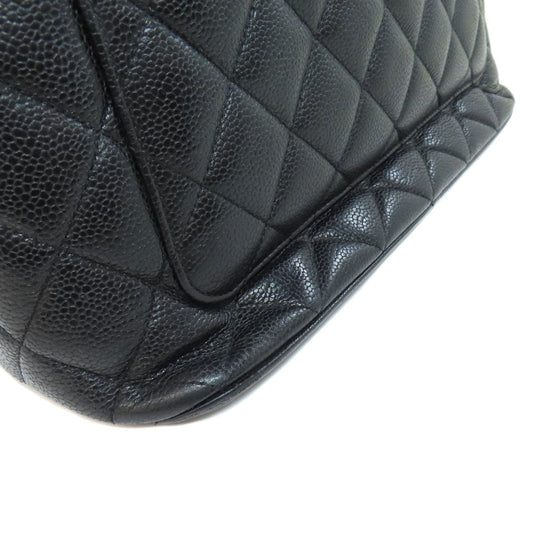 CHANEL Tote Bag Grained Calfskin Skin black Replica Tote Gold Metal Women Used Authentic
