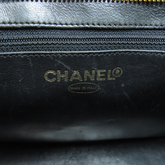CHANEL Tote Bag Grained Calfskin Skin black Replica Tote Gold Metal Women Used Authentic