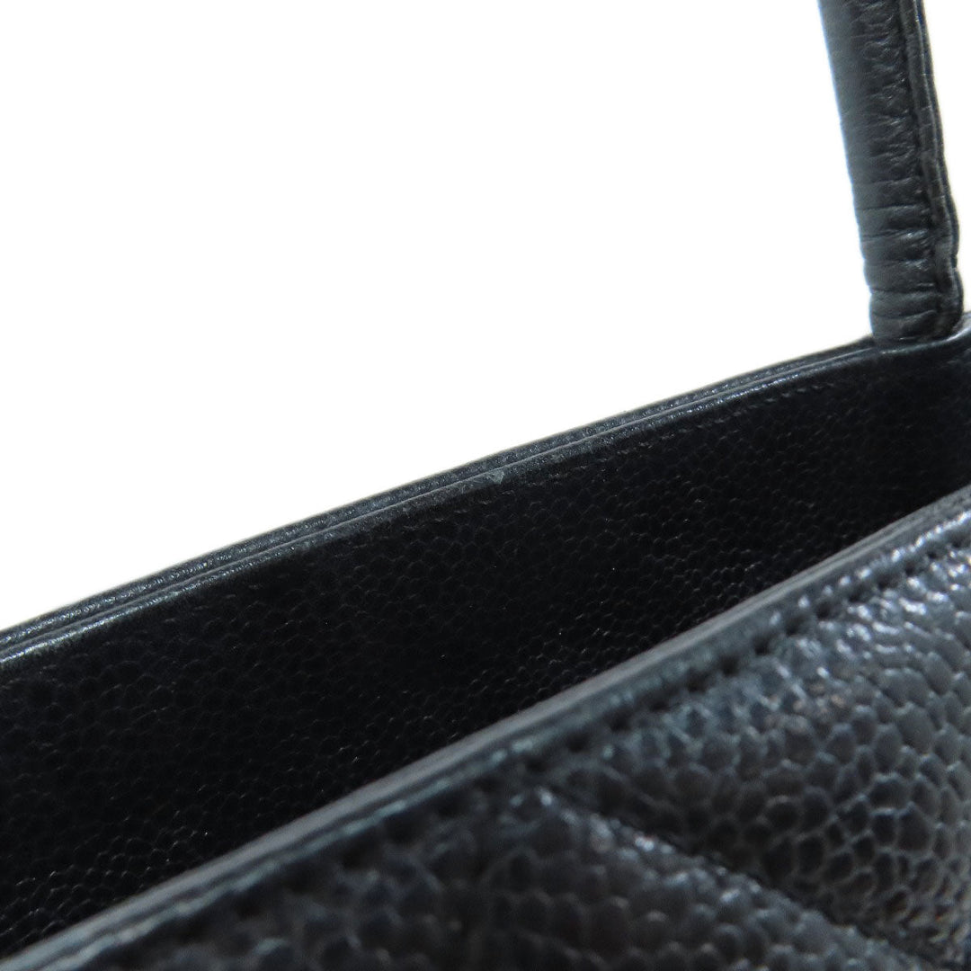 CHANEL Tote Bag Grained Calfskin Skin black Replica Tote Gold Metal Women Used Authentic