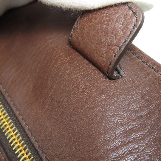 PRADA Tote Bag leather Brown logo Women Used Authentic