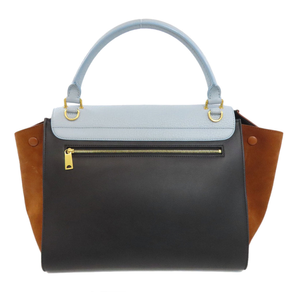 CELINE Handbag leather blue Trapeze 2WAY Women Used Authentic
