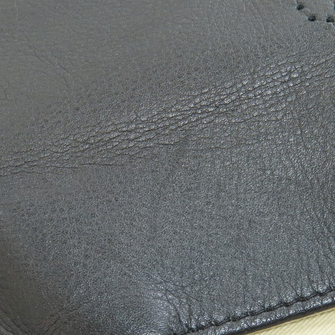 russet Tote Bag leather black Lily crest Women Used Authentic