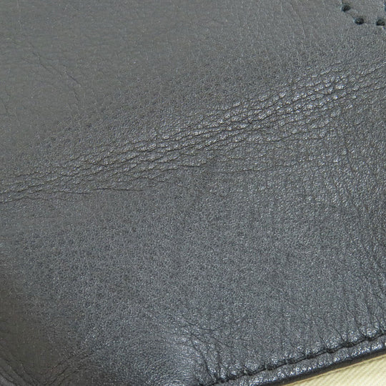 russet Tote Bag leather black Lily crest Women Used Authentic