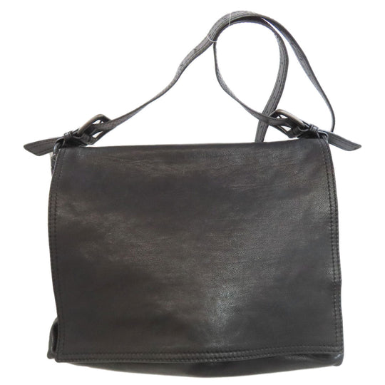 BOTTEGAVENETA Shoulder Bag leather black Simple design Women Used Authentic