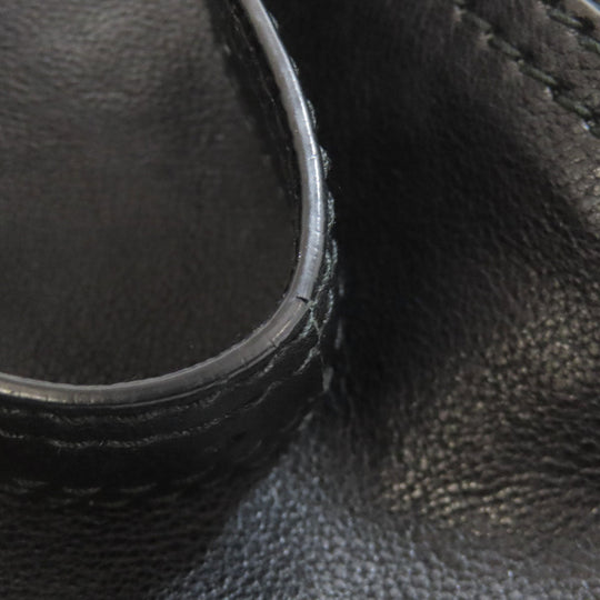 BOTTEGAVENETA Shoulder Bag leather black Simple design Women Used Authentic
