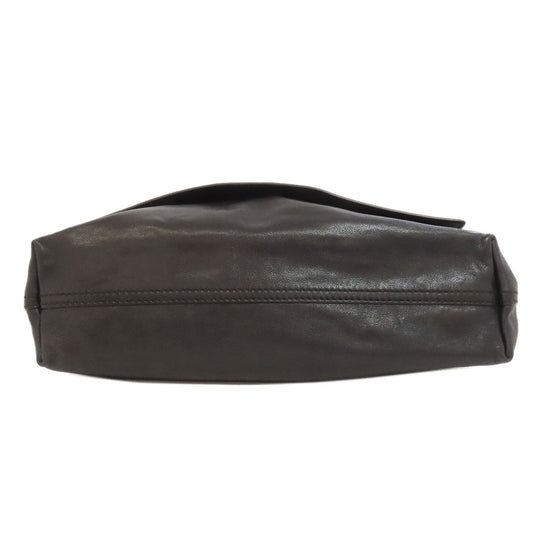 BOTTEGAVENETA Shoulder Bag leather black Simple design Women Used Authentic