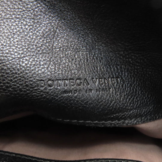 BOTTEGAVENETA Shoulder Bag leather black Simple design Women Used Authentic