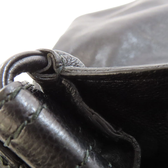 BOTTEGAVENETA Shoulder Bag leather black Simple design Women Used Authentic