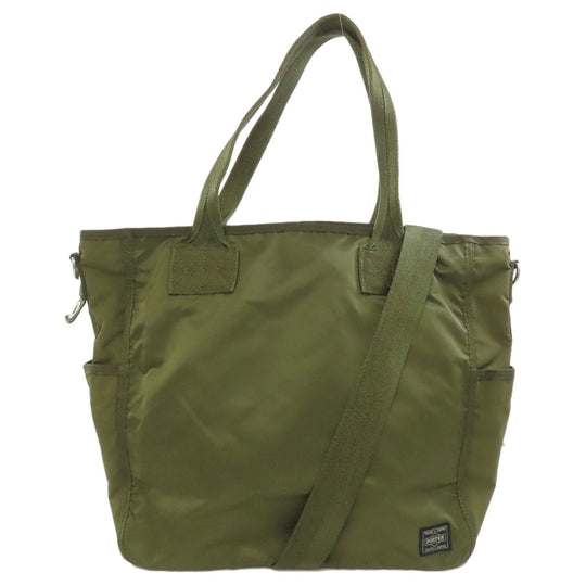 PORTER Tote Bag Nylon green 2WAY Women Used Authentic
