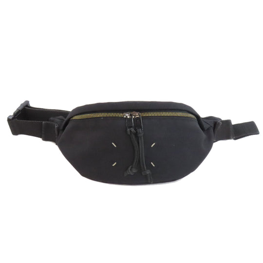Maison Margiela Sling bag canvas black logo Women Used Authentic