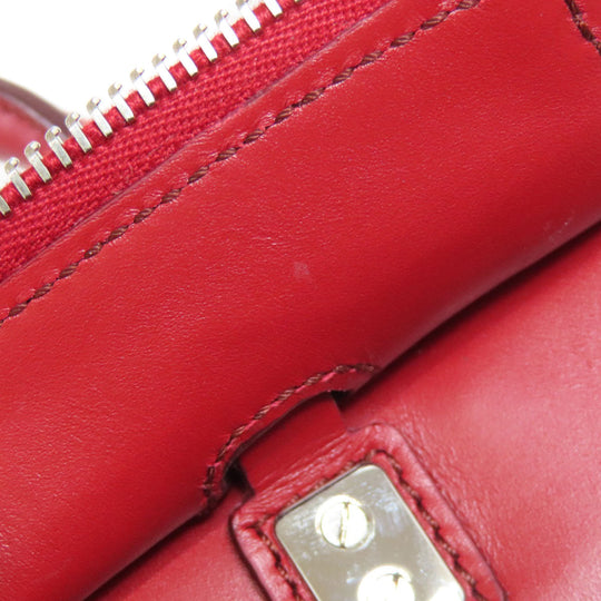 TOD�fS Handbag leather Red Double T 2WAY Women Used Authentic