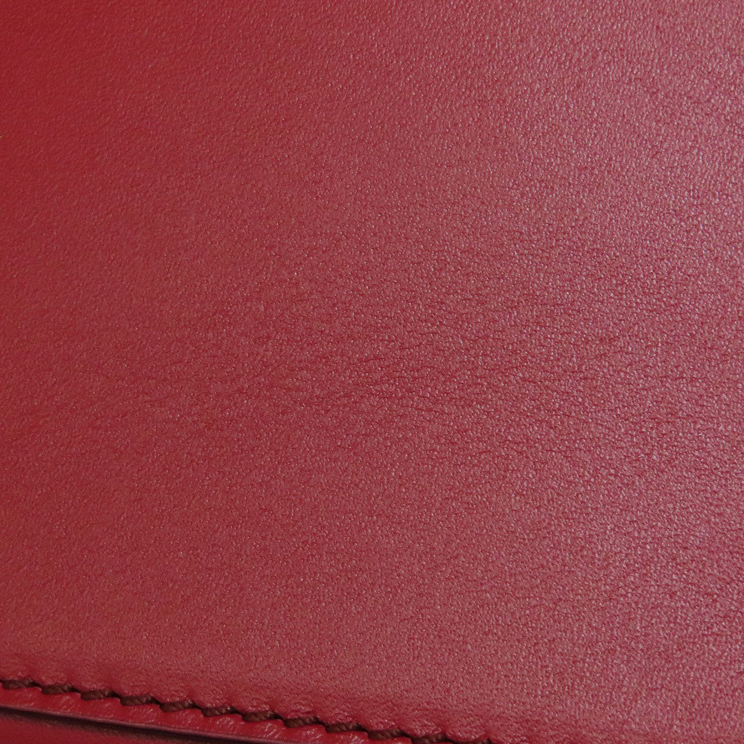 TOD�fS Handbag leather Red Double T 2WAY Women Used Authentic