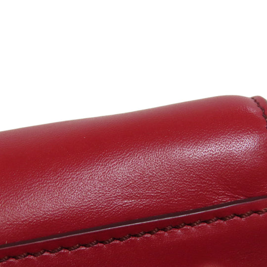 TOD�fS Handbag leather Red Double T 2WAY Women Used Authentic