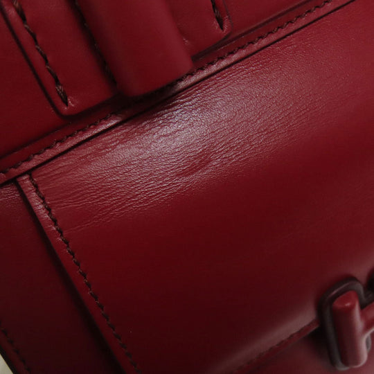 TOD�fS Handbag leather Red Double T 2WAY Women Used Authentic