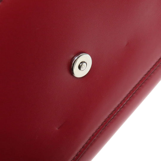 TOD�fS Handbag leather Red Double T 2WAY Women Used Authentic