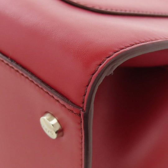 TOD�fS Handbag leather Red Double T 2WAY Women Used Authentic