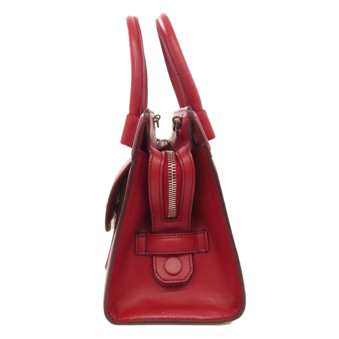 TOD�fS Handbag leather Red Double T 2WAY Women Used Authentic