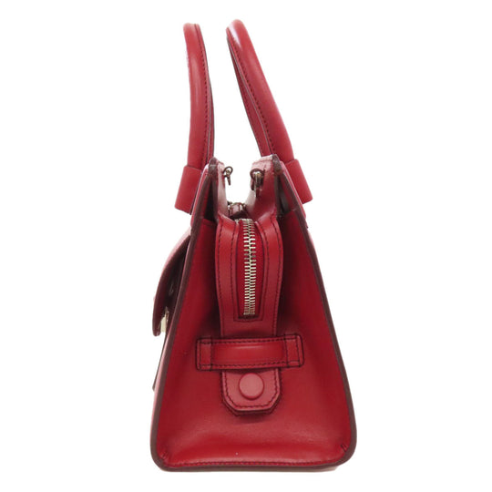 TOD�fS Handbag leather Red Double T 2WAY Women Used Authentic