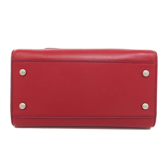 TOD�fS Handbag leather Red Double T 2WAY Women Used Authentic