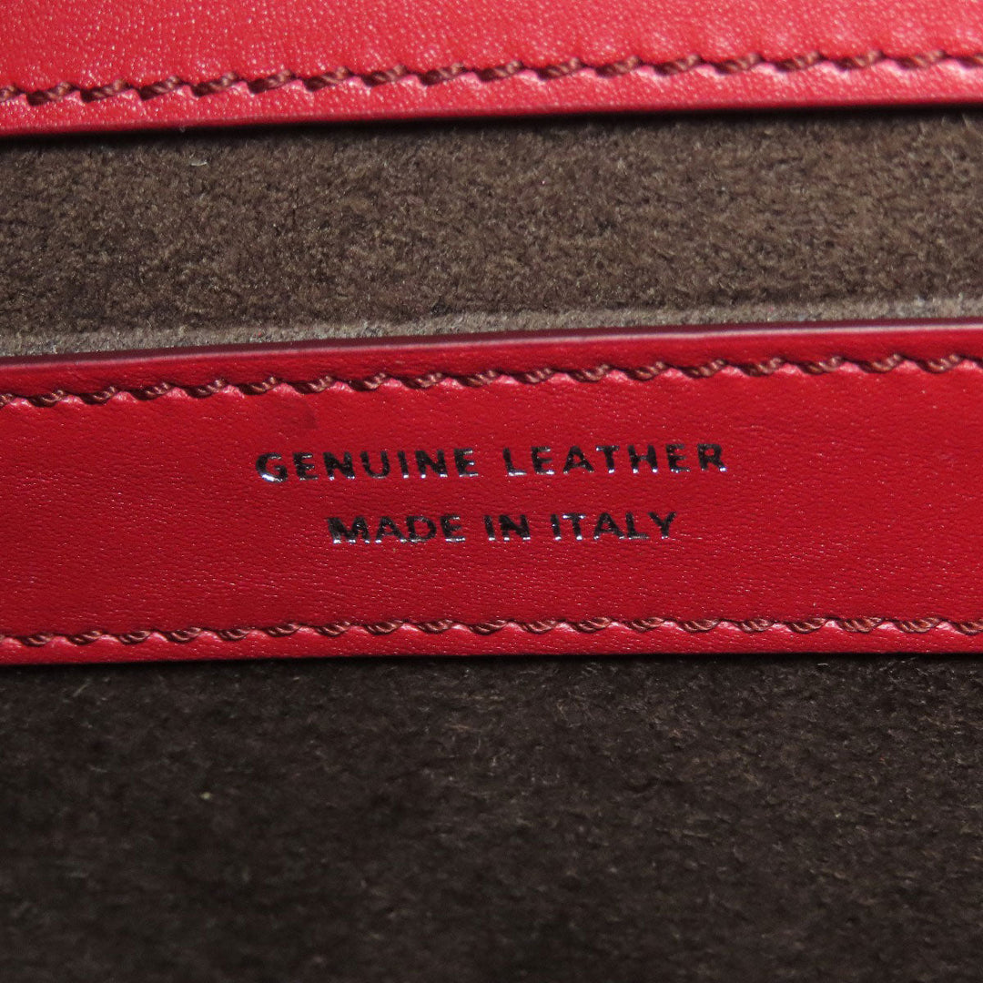 TOD�fS Handbag leather Red Double T 2WAY Women Used Authentic